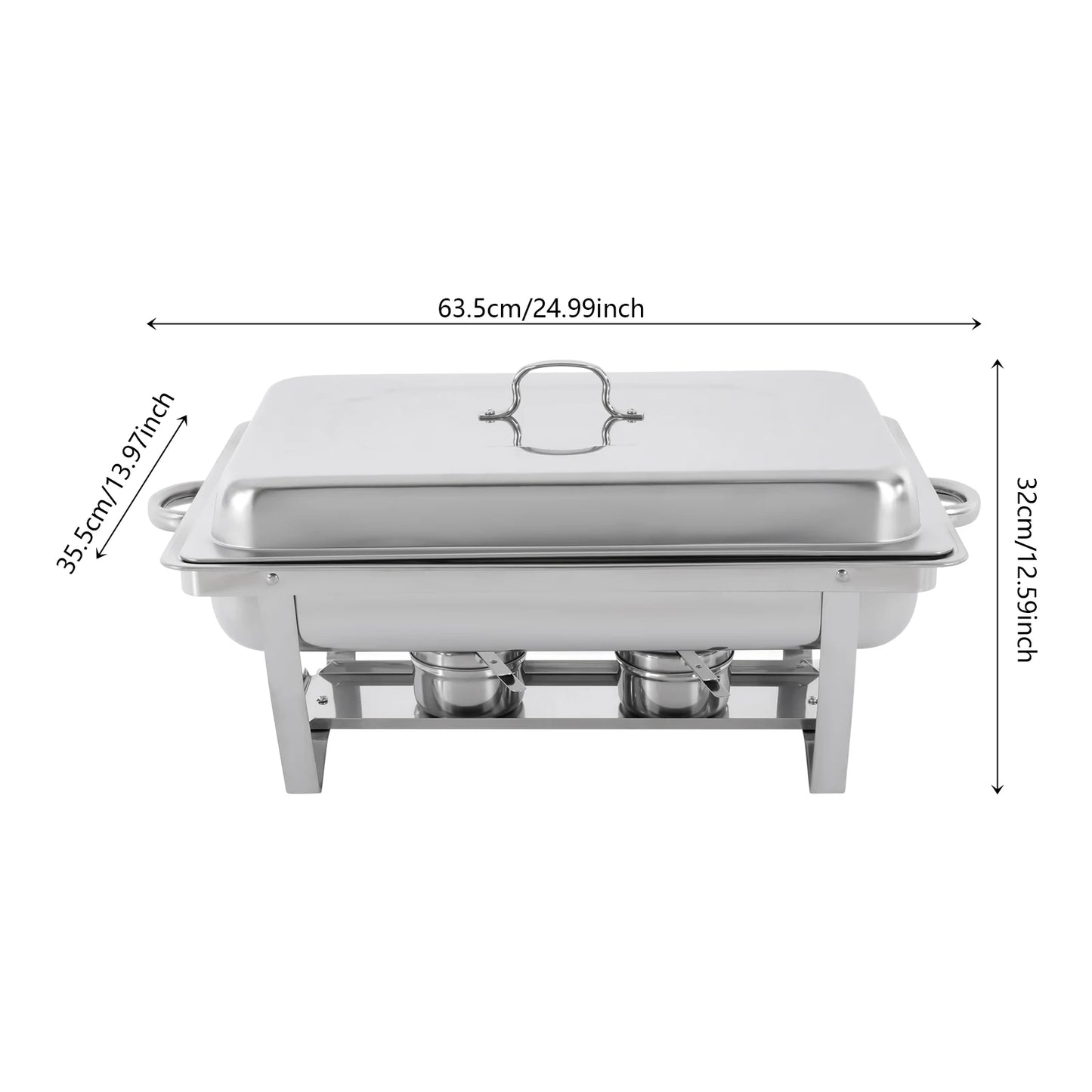 Chafing Dish Buffet Set 3 Grid Stainless Steel Chafer Warmer