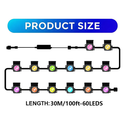 Eaves Lights Smart RGB Permanent Outdoor Lights DIY Colors Waterproof Eaves Lighting for Christmas Halloween Holiday Daily Decor - Cooky Kitchenware