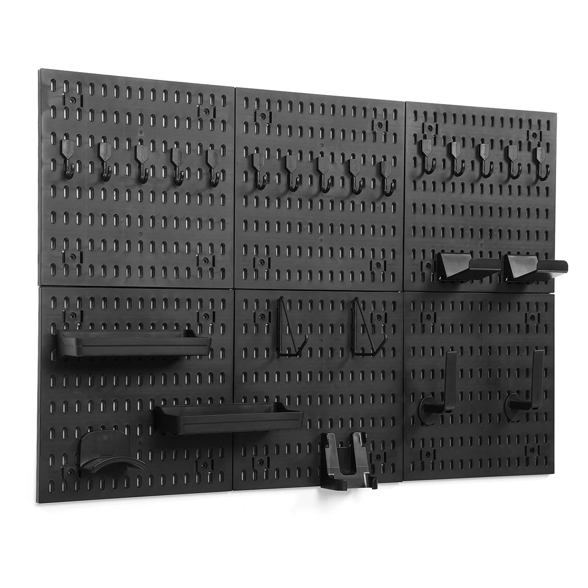 90*60cm Pegboard Wall Organizer Panel Shelves For Gamer Room Bathroom Kitchen Storage Rack Hole Board w/ Hooks Shelves