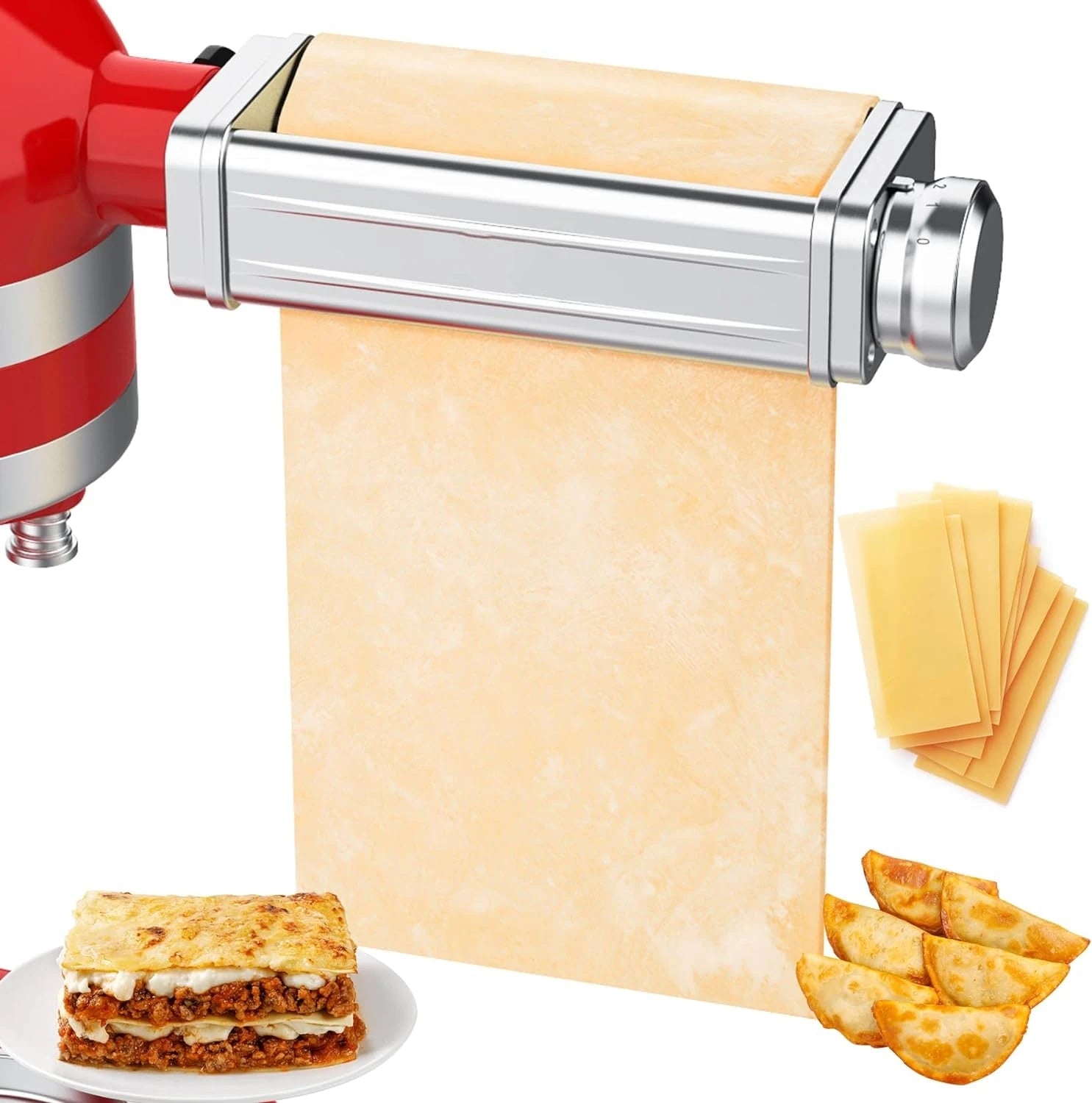 Pasta Attachment for KitchenAid Mixer, Pasta Sheet Roller, Spaghetti Fettuccine Cutter,Stainless Noodle Fit All KitchenAid Chef - Cooky Kitchenware