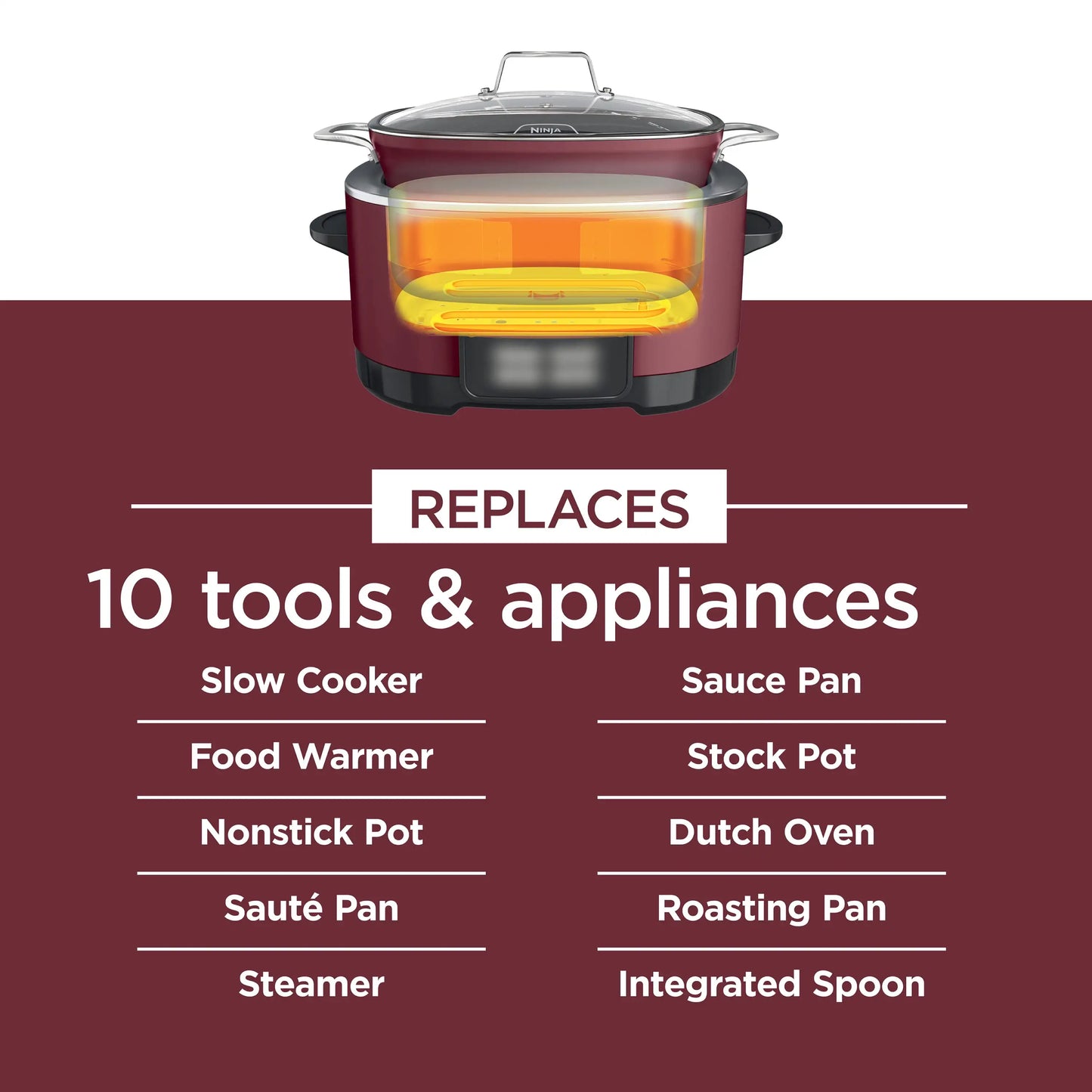 Ninja Foodi Possible Cooker 8.5qt Multi-Cooker, Cherry Tarte, MC1000WM - Cooky Kitchenware