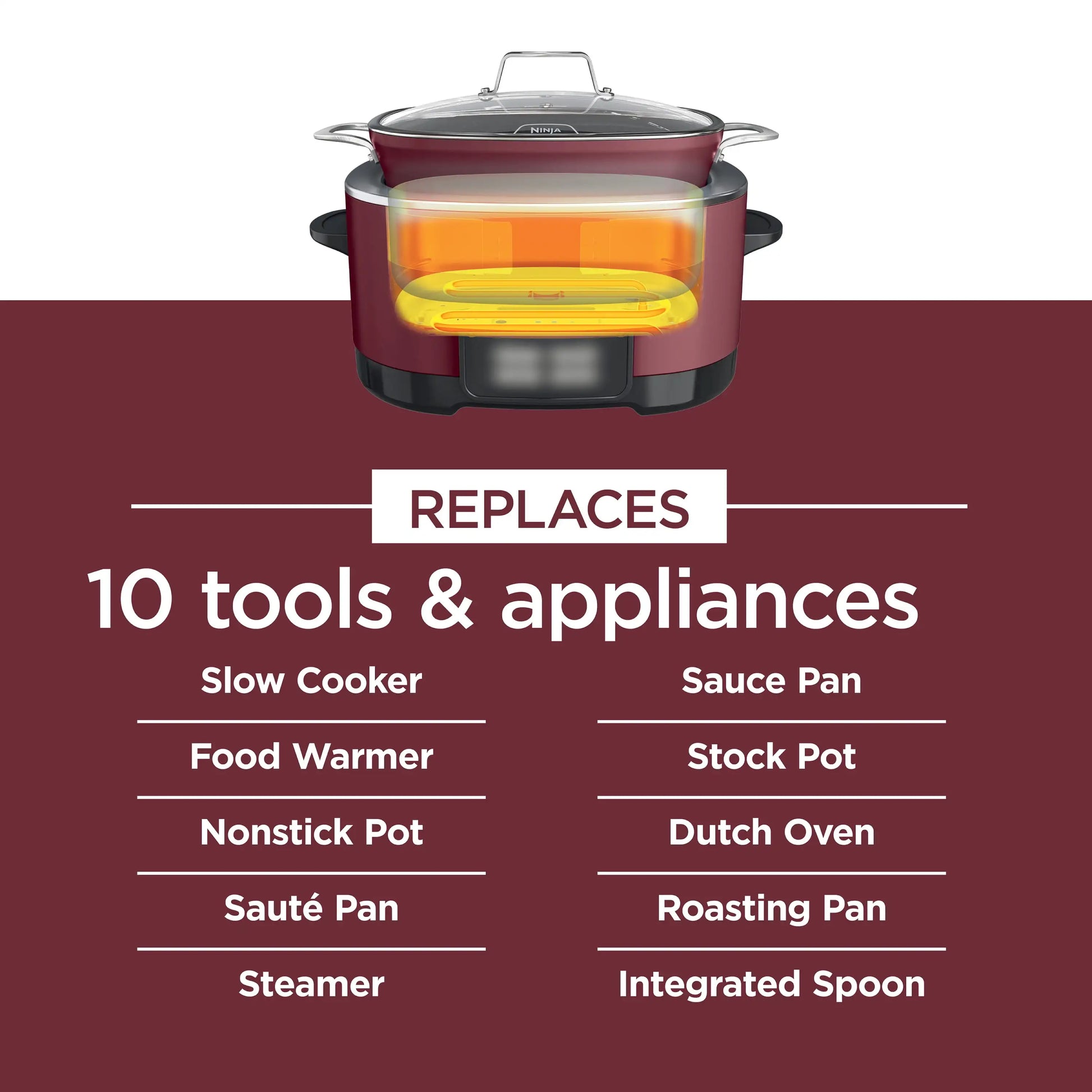 Ninja Foodi Possible Cooker 8.5qt Multi-Cooker, Cherry Tarte, MC1000WM - Cooky Kitchenware