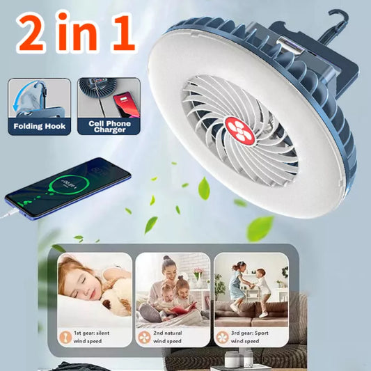 Modern Led Ceiling Fan with Light USB Rechargeable Bedroom Living Room Fan Lamp - Cooky Kitchenware