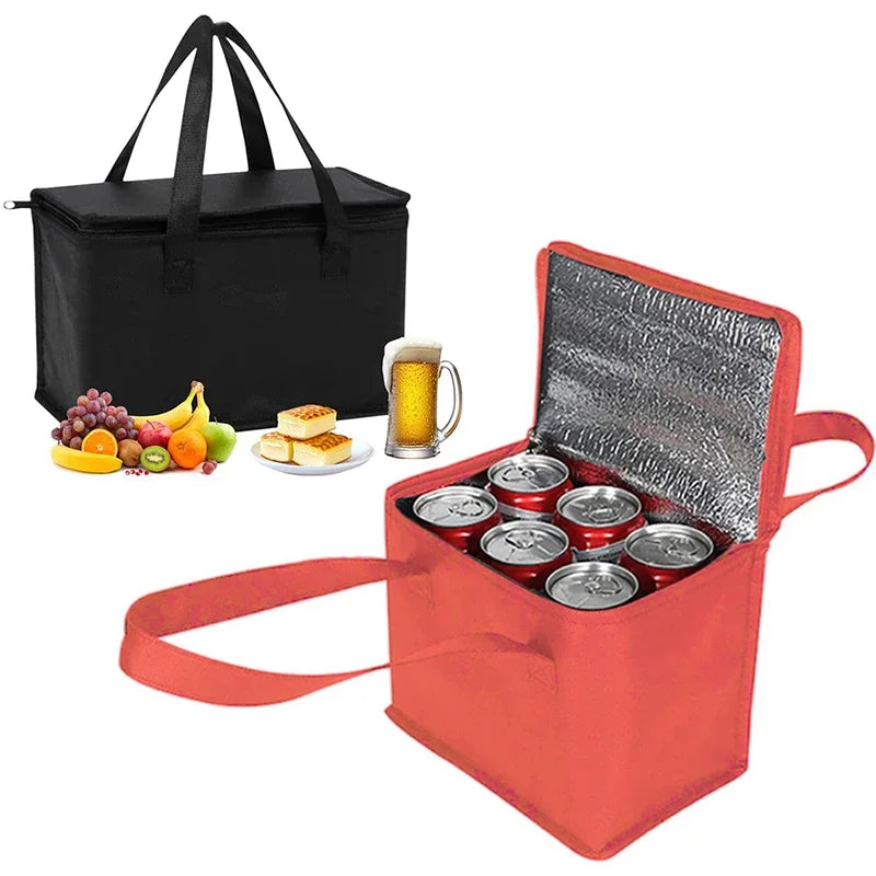 Portable Lunch Cooler  Beer Delivery Bag Folding Insulation Picnic Ice Pack Food Tote Thermal Bag Drink Carrier Insulated Bags