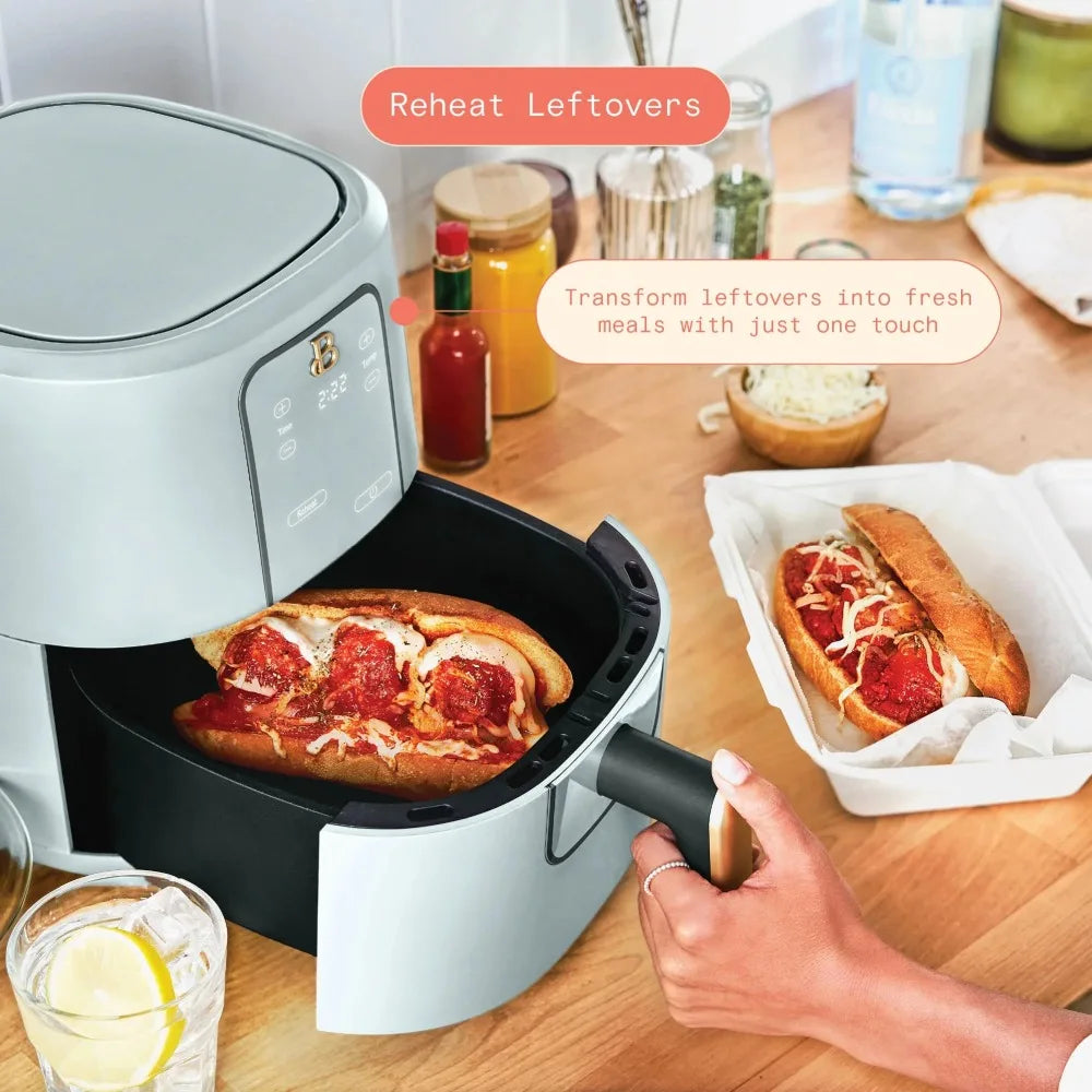 3 Qt Air Fryer with TurboCrisp Technology, Hydrangea by Drew Barrymore - Cooky Kitchenware