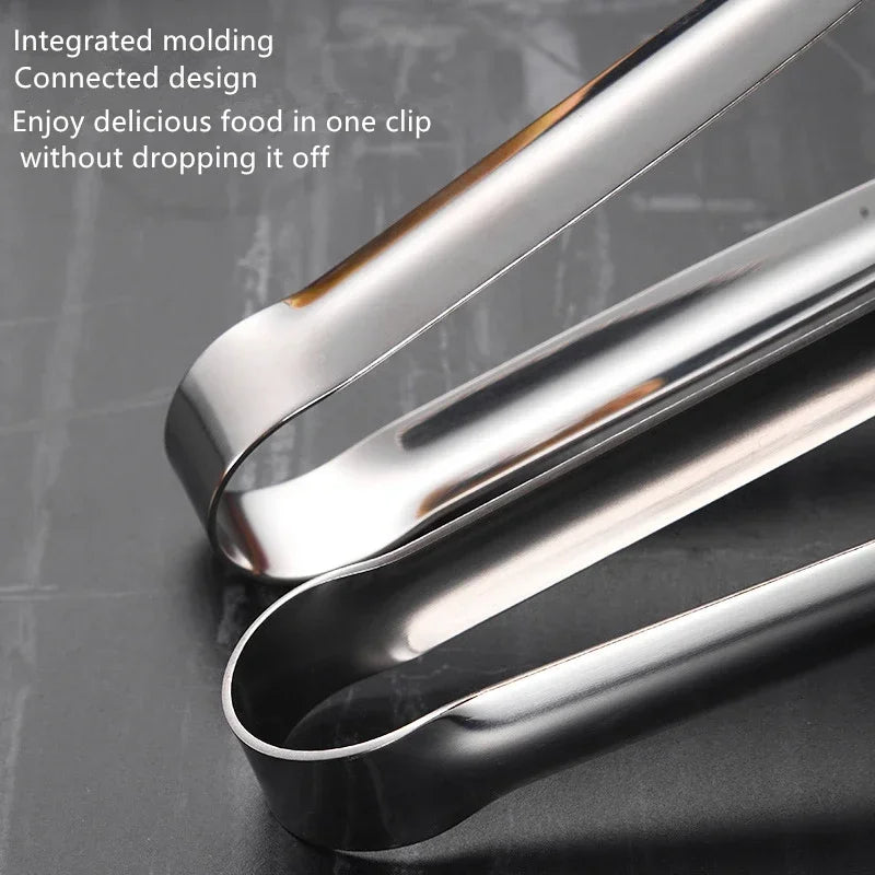 Stainless Steel Grill Tongs Food Clip BBQ Steak Clip Bread Tong Cooking Utensils Party Non-Slip Kitchen Gadgets Accessories - Cooky Kitchenware