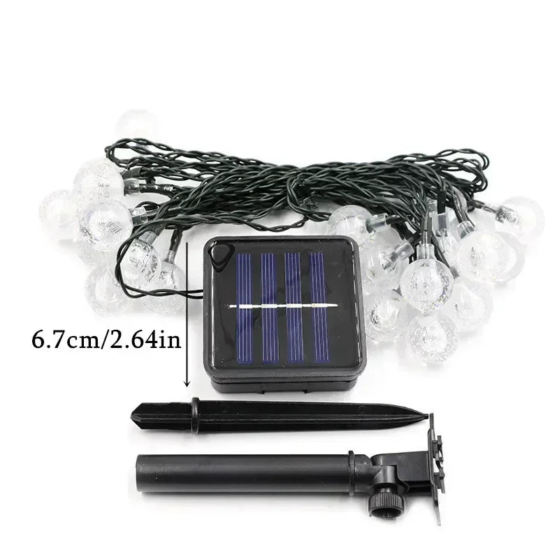 5/7/12m Solar String Light Outdoor LED Crystal Globe Light Solar Fairy Light Garden Light for Christmas Wedding Party Decoration