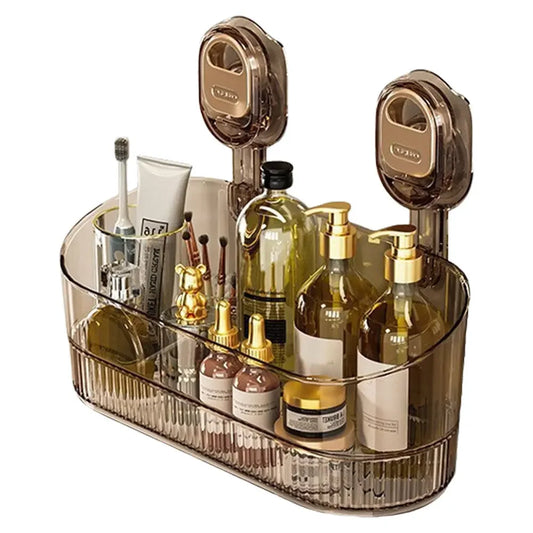 No Drill Bathroom Suction Storage Box with Strong Load Bearing for Easy Installation in Kitchen and Bath Spaces - Cooky Kitchenware