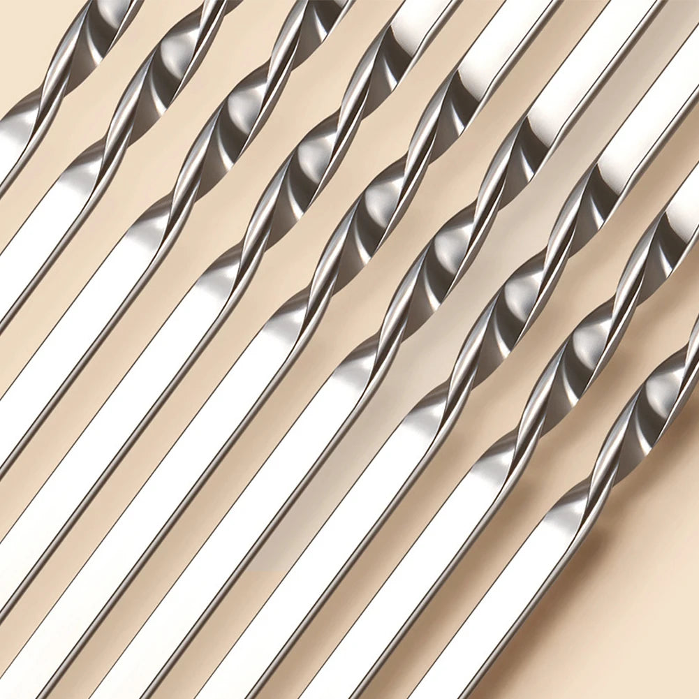 20pcs Barbecue Skewer Portable Kabob Skewers Stainless Steel Reusable Outdoor Camping Picnic Tools - Cooky Kitchenware