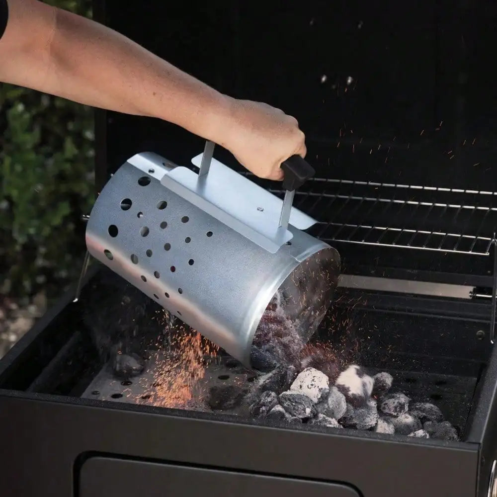Grill Charcoal Outdoor Chimney with Safety Handles for Backyard Barbecues Camping Trips and Grilling Occasions - Cooky Kitchenware
