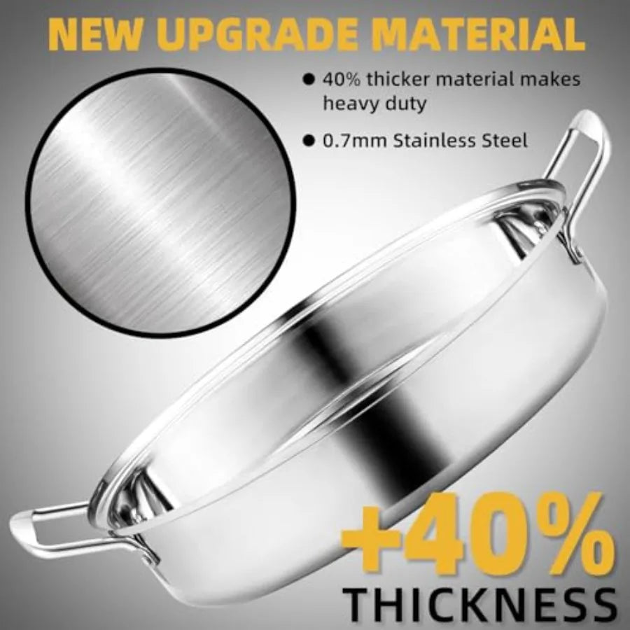 22" Large Roasting Pan with Rack and LidOval Turkey Roaster Pan for oven Stainless Steel Roasting Pan with rack Best Gift for M
