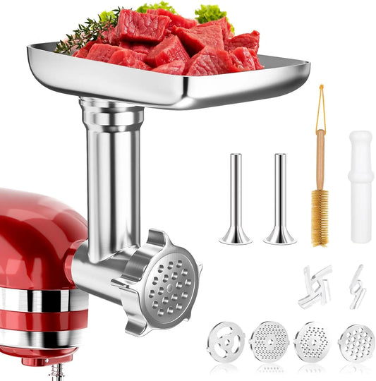 Metal Food Grinder Attachments for all KitchenAid chef and Cuisinart Stand Mixers SM-50 Series. Meat Grinders, Sausage Stuff - Cooky Kitchenware