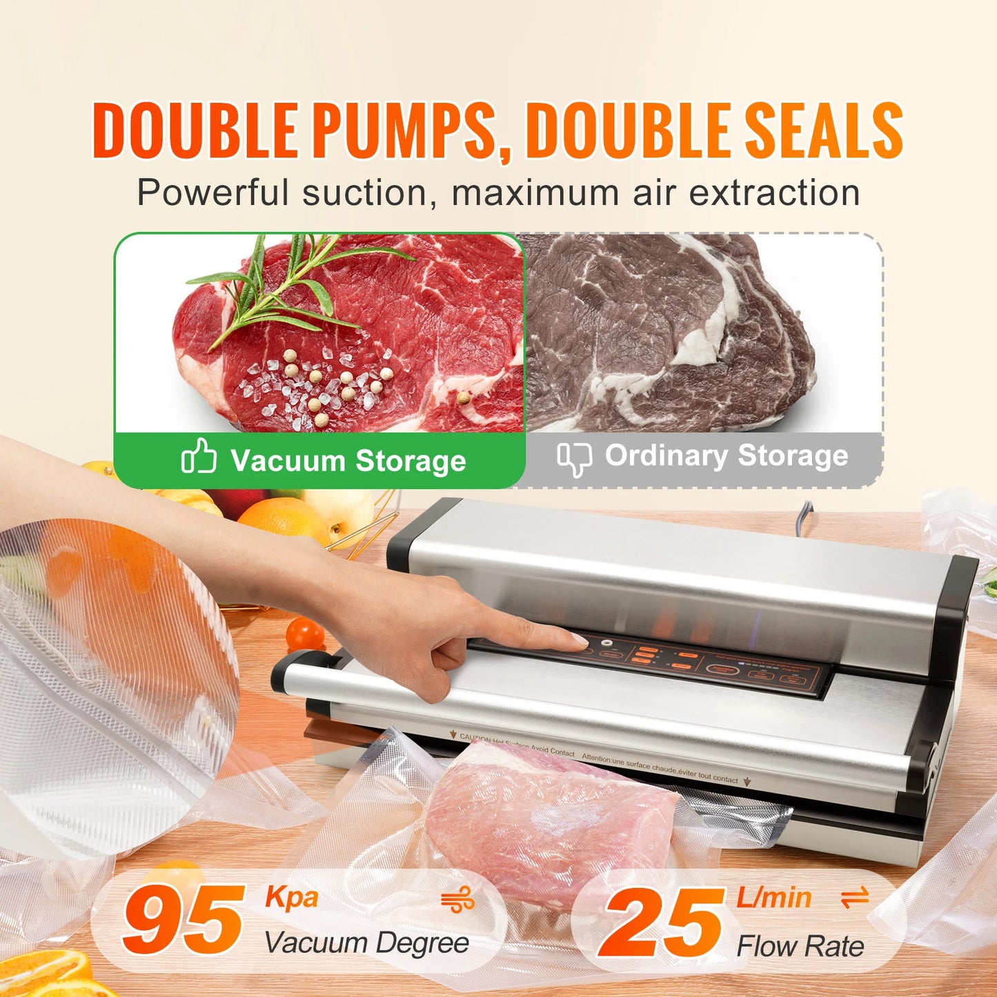 SucceBuy Commercial Vacuum Sealer Machine With Bag Cutter
