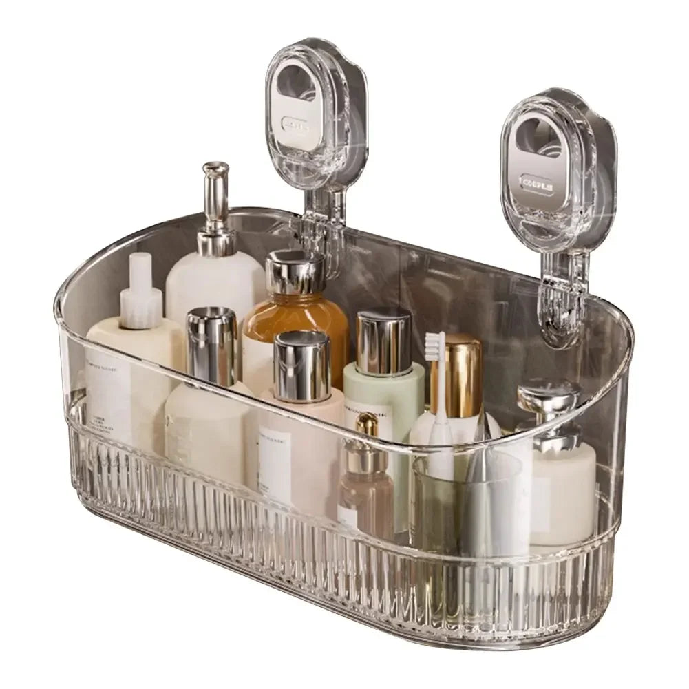 No Drill Bathroom Suction Storage Box with Strong Load Bearing for Easy Installation in Kitchen and Bath Spaces - Cooky Kitchenware