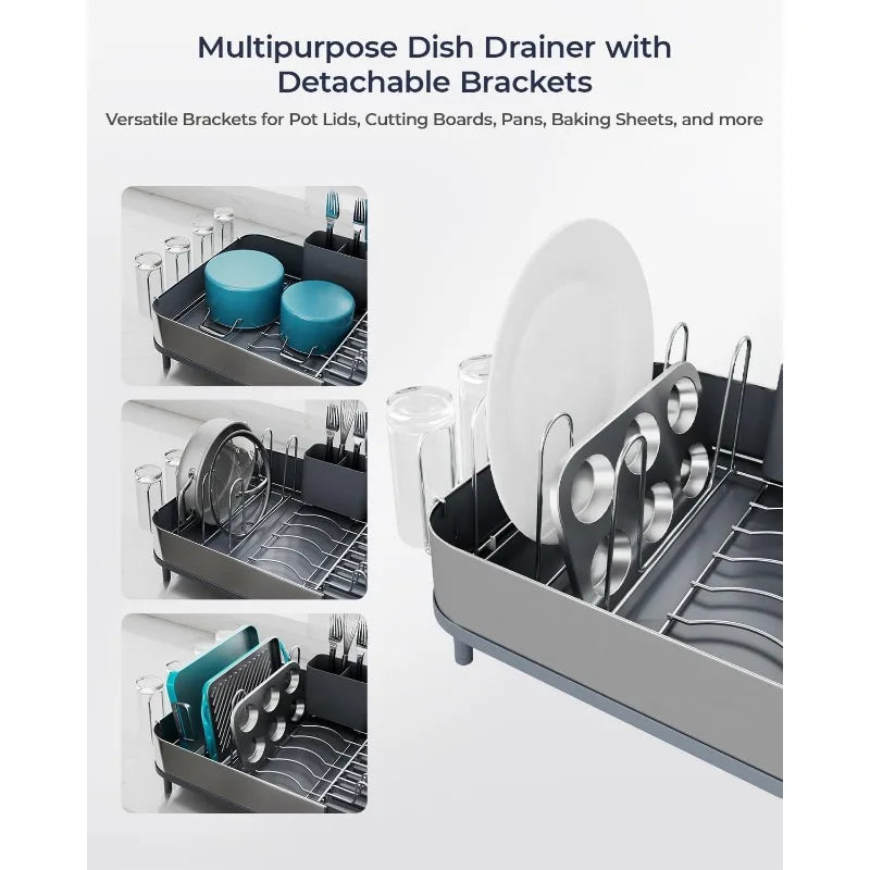 Expandable Dish Drying Rack, Multifunctional Holder for POTS and Pans, Space-saving Kitchen Drying Rack, Dish Holder for Kitchen - Cooky Kitchenware