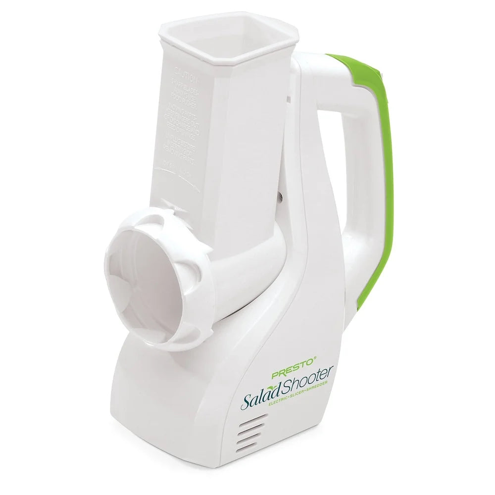 Electric Salad Shooter Slicer Shredder Vegetable Fruit Cheese Nuts Compact Dishwasher Safe Easy Clean Interchangeable Cones - Cooky Kitchenware