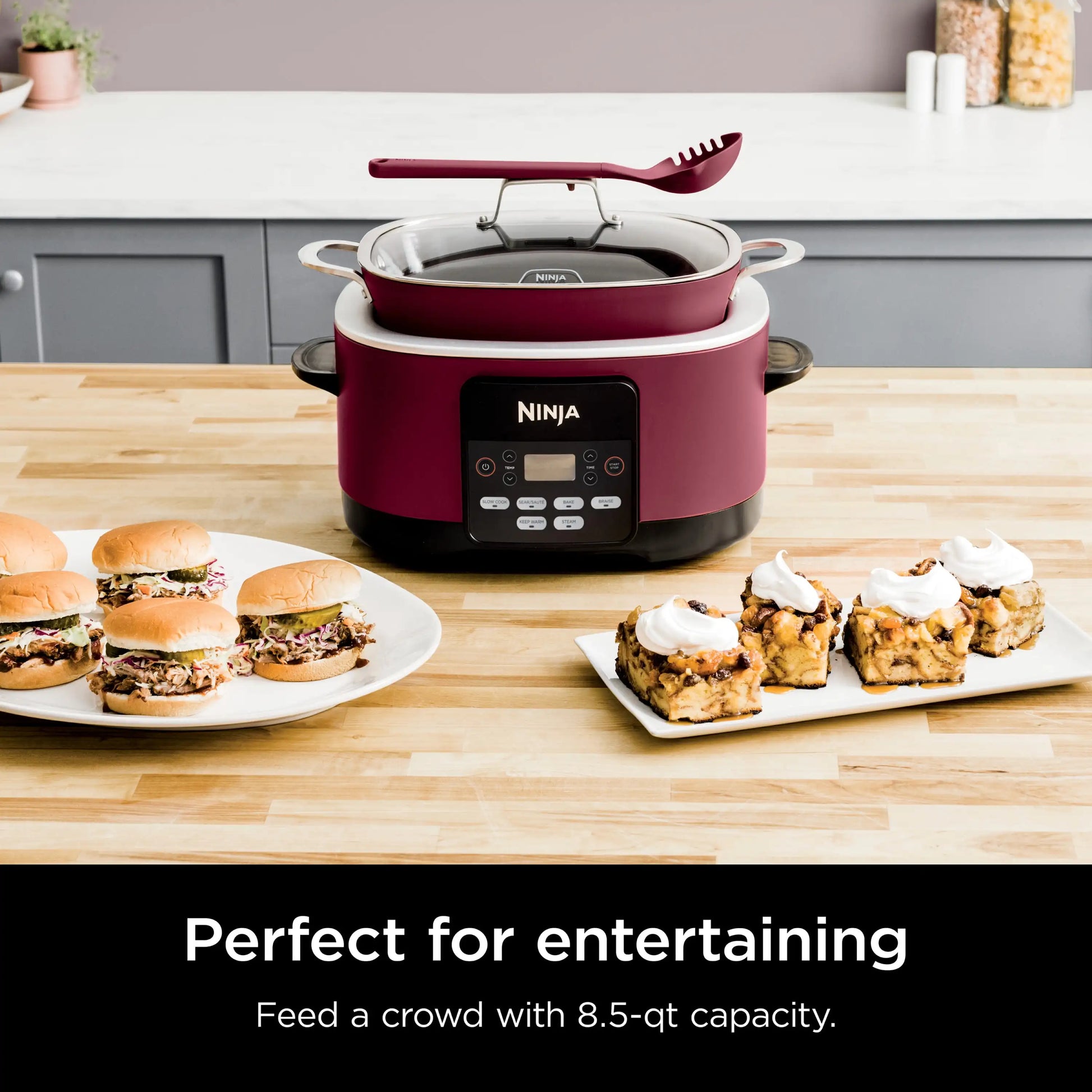 Ninja Foodi Possible Cooker 8.5qt Multi-Cooker, Cherry Tarte, MC1000WM - Cooky Kitchenware