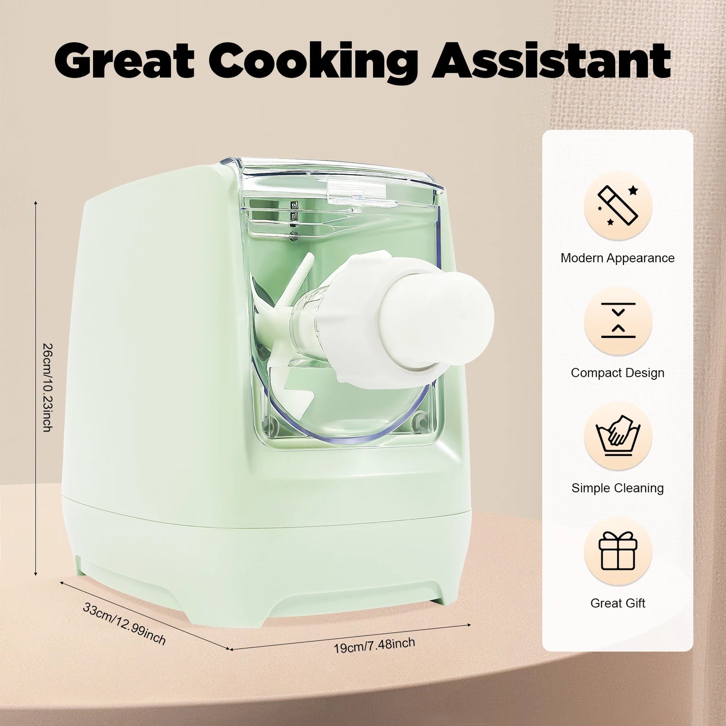 Electric Pasta Maker with 13 Molds Noodle Machine 110V Eco-Friendly ABS PC POM - Cooky Kitchenware