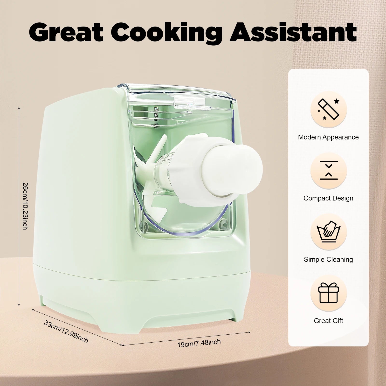 Electric Pasta Maker with 13 Molds Noodle Machine 110V Eco-Friendly ABS PC POM - Cooky Kitchenware