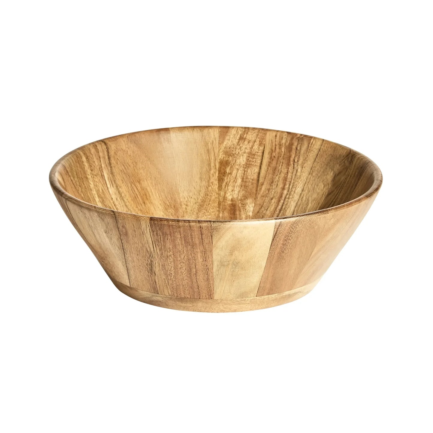 Acacia Wood Large Angled Serving Bowl Natural Finish