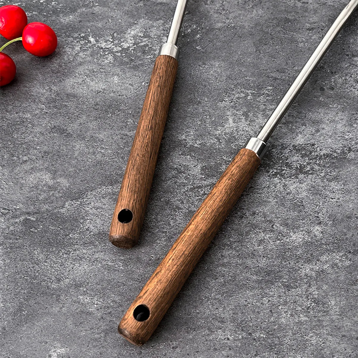 WORTHBUY 304 Stainless Steel Turner With Wooden Handle Heat Resistant Long Handle Soup Ladle Spatula Kitchen Cooking Utensils - Cooky Kitchenware