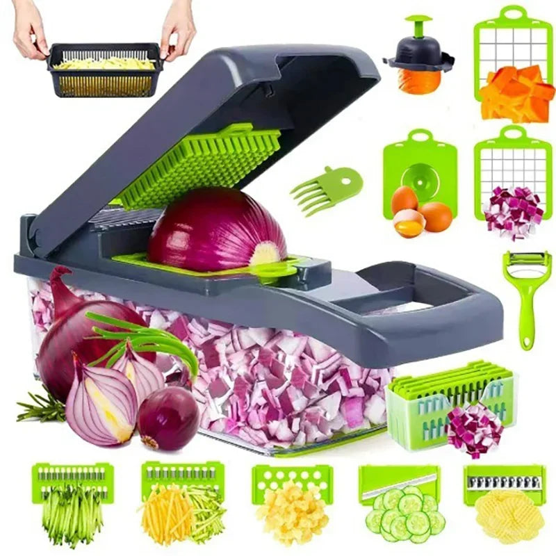 14/16 in 1 Handle Multifunctional Vegetable Chopper Food Grate Food Chopper Vegetable Slicer Dicer Cut Kitchen Items cocina - Cooky Kitchenware