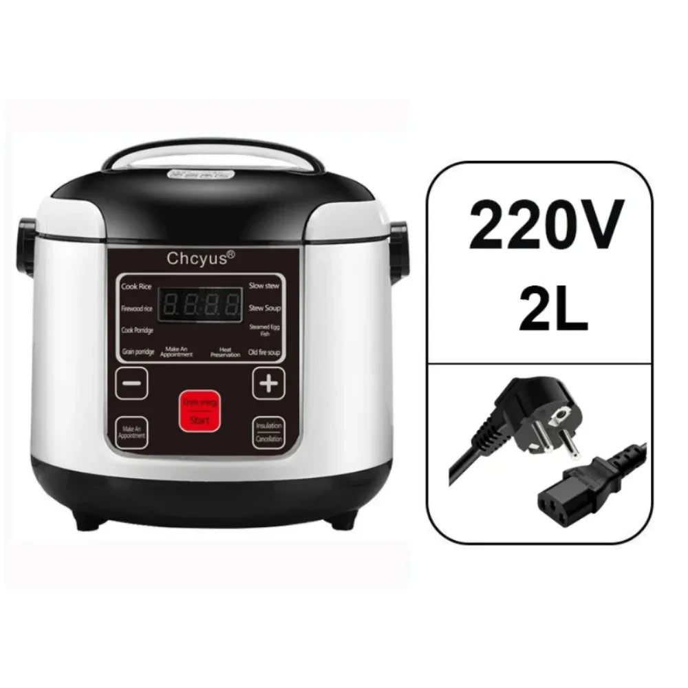2L Smart  Rice Cooker Intelligent Automatic Kitchen Cooker Portable Preservation Rice Cooking Machin Multicooker