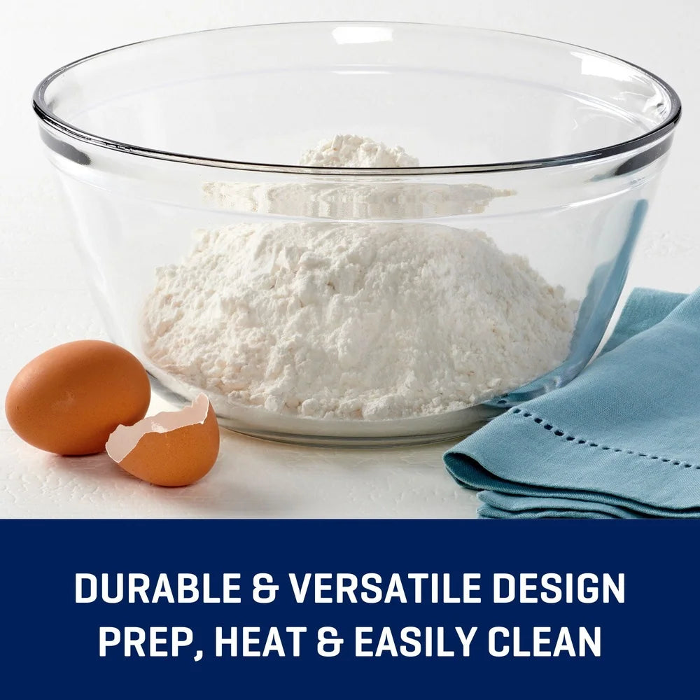4 Quart Glass Mixing Bowl Extra Durable Shatter Resistant Microwave Safe Nesting Kitchen Prep Storage Bowl Baking Cooking Mixing