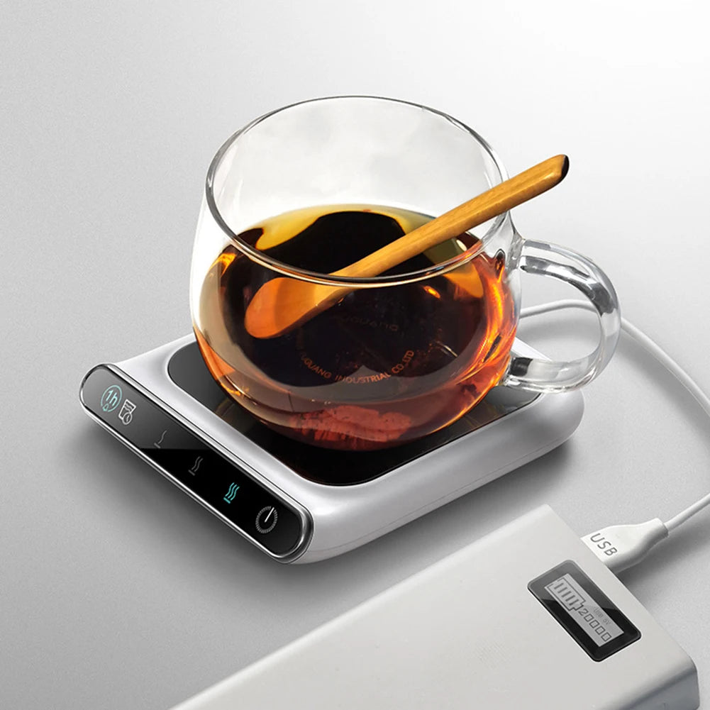 Coffee Cup Warmer Electric Mug Heater Constant Temperature 3 Gear Settings USB Heating Coaster for Home Office - Cooky Kitchenware