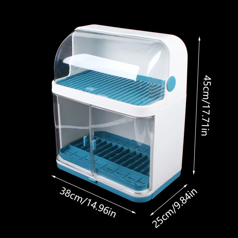 Kitchen Gadgets Dish Rack Drain Board With Lid Cover Plate Cup Drying Rack Storage Accessories - Cooky Kitchenware