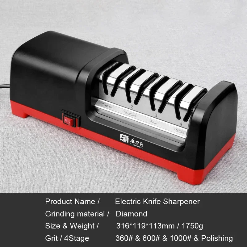 GRINDER 4 Stage Diamond Electric Knife Sharpener With 2800rpm Rotational Speed And 18W Rated Power CE Certif TG2102