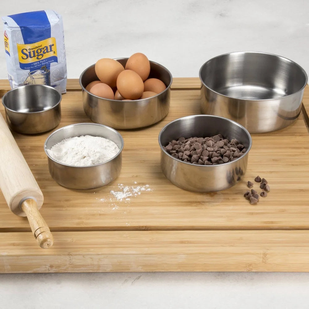 5-Piece Stainless Steel Mixing Bowls with Airtight Lids Nesting Storage Set Meal Prep Serving Leftovers Kitchen Essentials