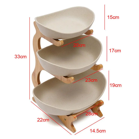 3 Layer Fruit Plate Home Living Room Plastic Snack Dish Creative Modern Dried Fruit Basket Candy Dish Cake Stand Salad Bowl - Cooky Kitchenware