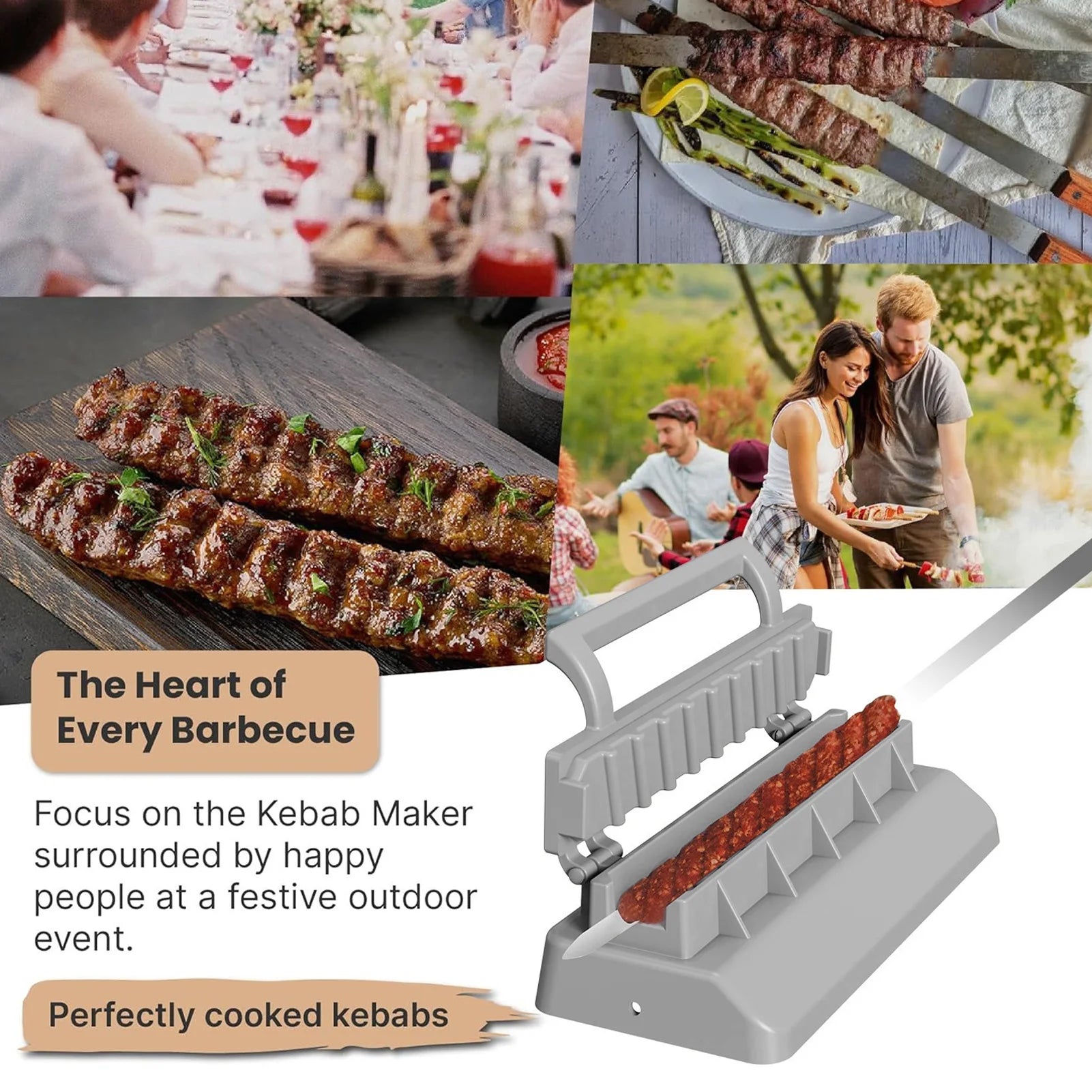 Portable Barbecue Skewer Molds, Outdoor Barbecue Skewer Molds, Sturdy and Durable, Easy to Clean - Cooky Kitchenware