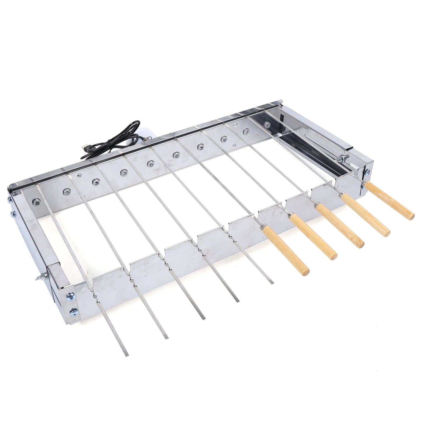 110V Portable Barbecue Grill Stainless Steel Rolling Electric Picnic Automatic Shelf - Cooky Kitchenware