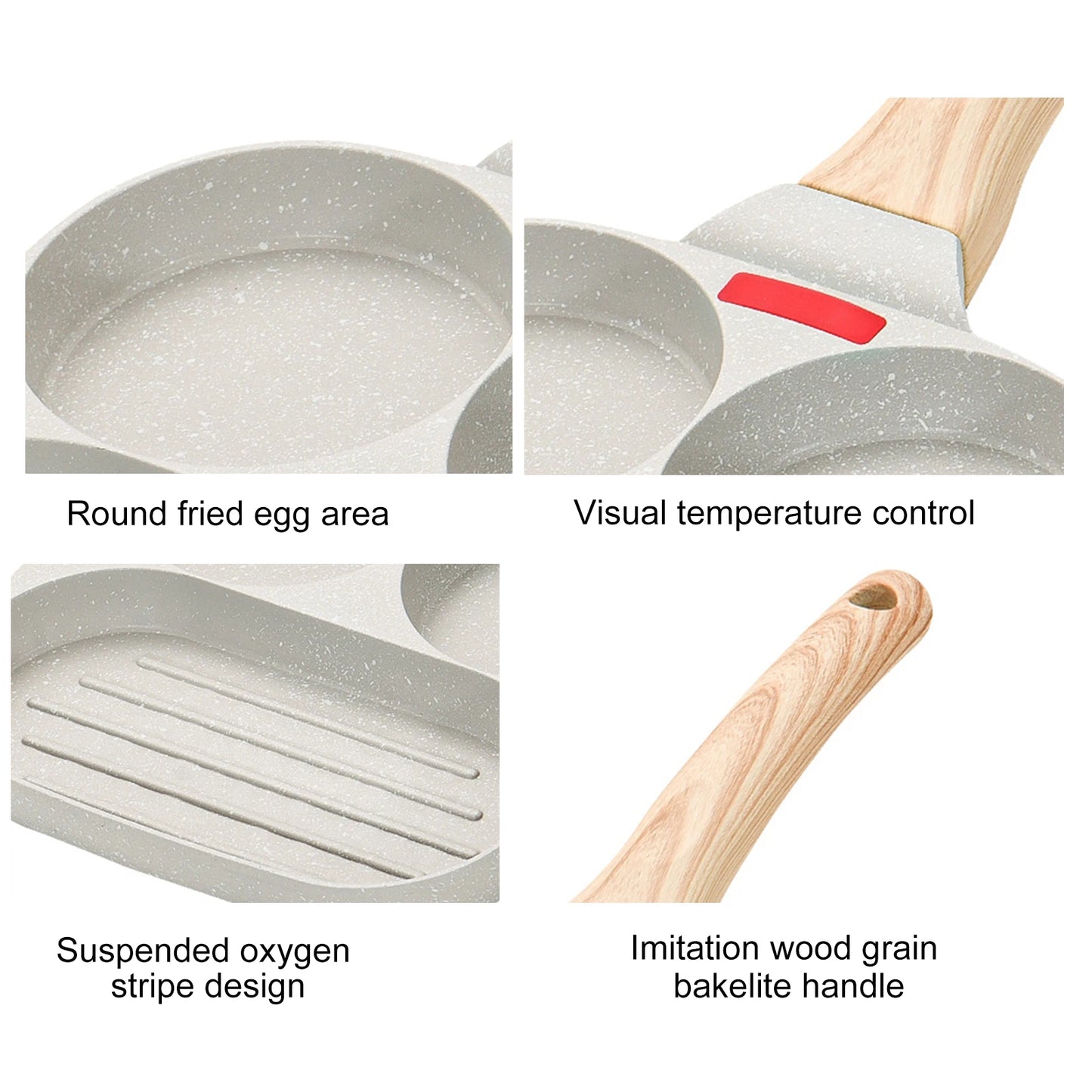 2-4 Holes Frying Pot Pan Thickened Omelet Pan Non-stick Egg Pancake Steak Pan Cooking Egg Ham Pans Breakfast Maker Cookware Pan - Cooky Kitchenware