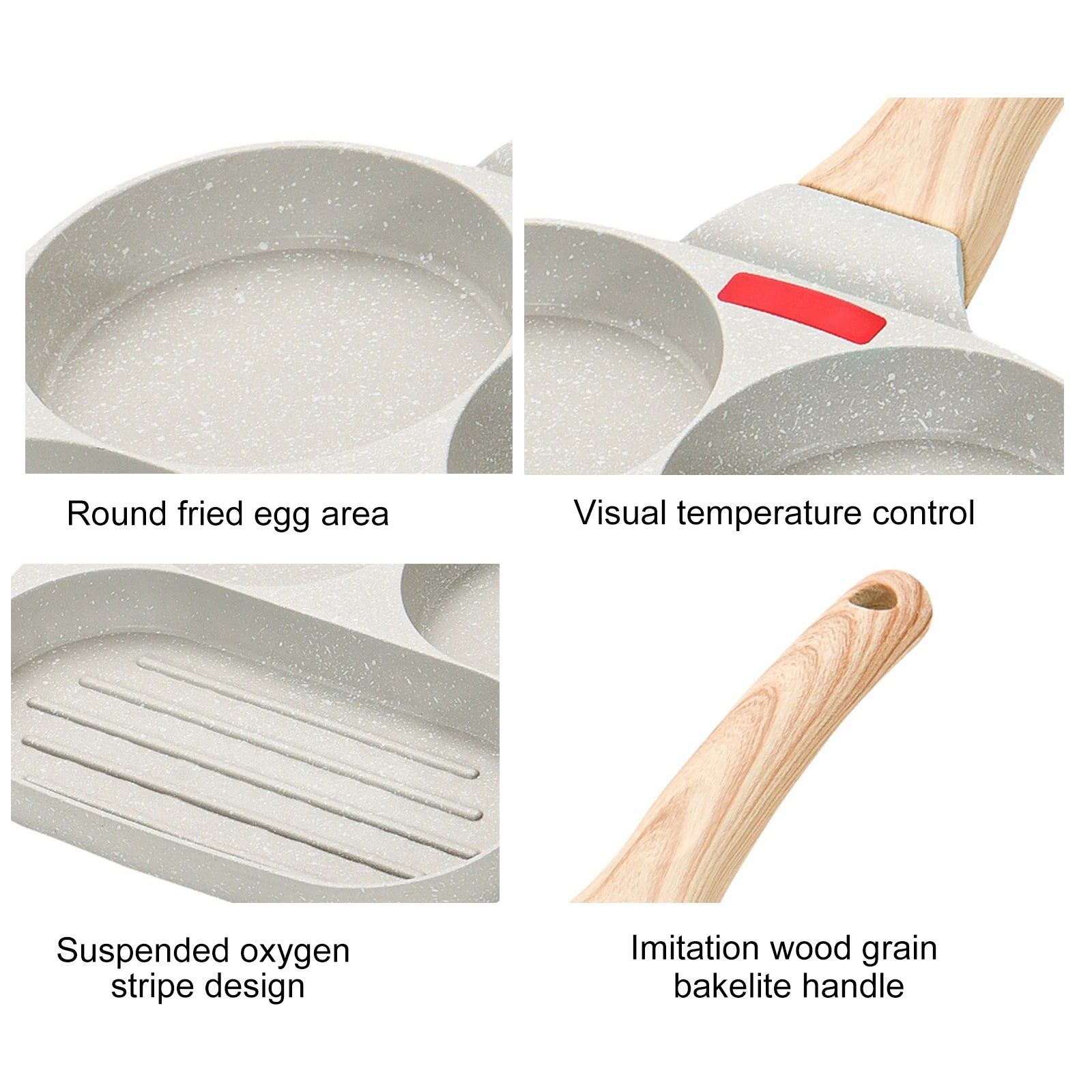 2-4 Holes Frying Pot Pan Thickened Omelet Pan Non-stick Egg Pancake Steak Pan Cooking Egg Ham Pans Breakfast Maker Cookware Pan - Cooky Kitchenware