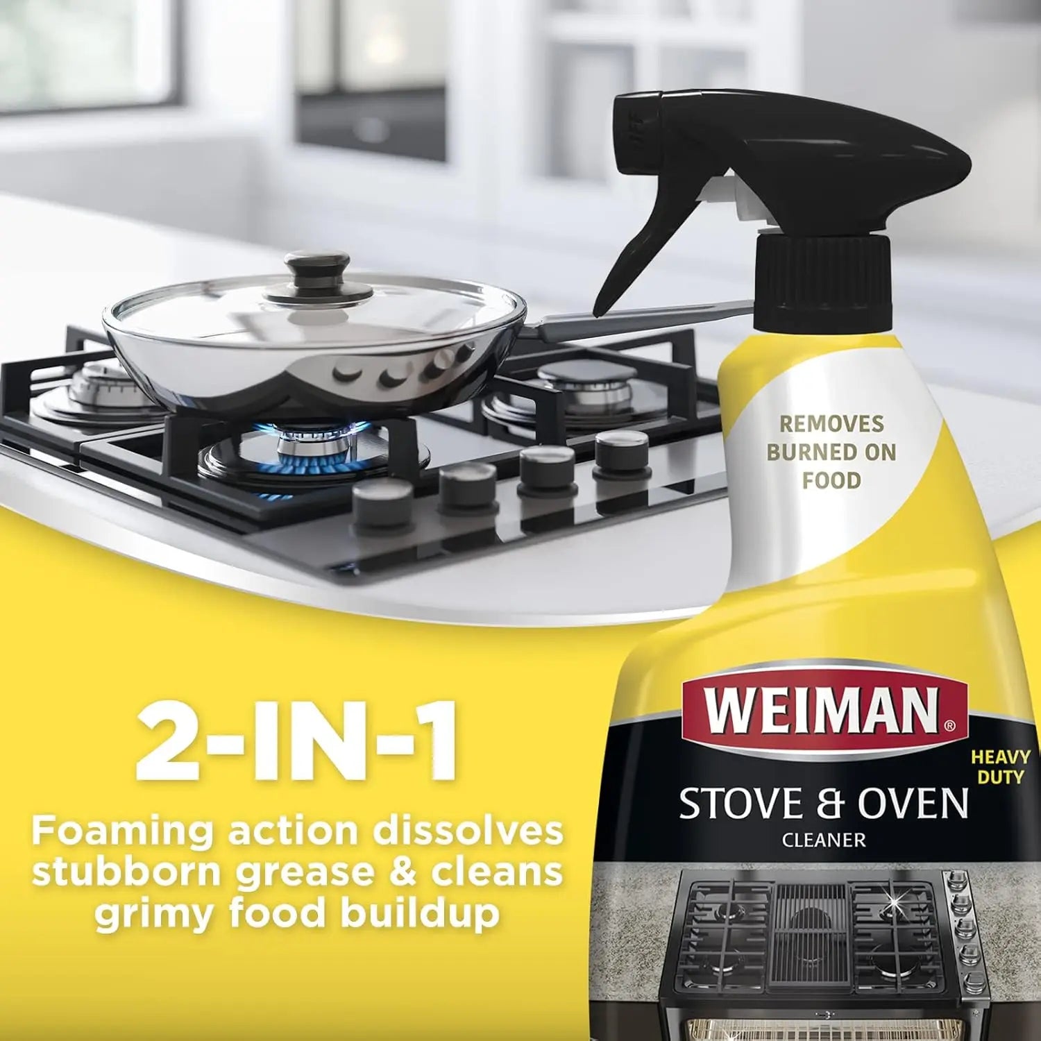 Heavy Duty Stove And Oven Cleaner And Degreaser For Glass, Ceramic Cooktops, Bbq Grill Grates - 2 Pack, 24 Oz W/Microfiber - Cooky Kitchenware