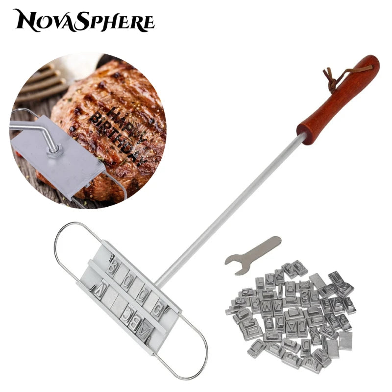 DIY BBQ Steak Meat Branding Iron Stick Set Grilling Signature Names Marking Stamp Tool Kitchen Accessories for Family Picnic ﻿ - Cooky Kitchenware