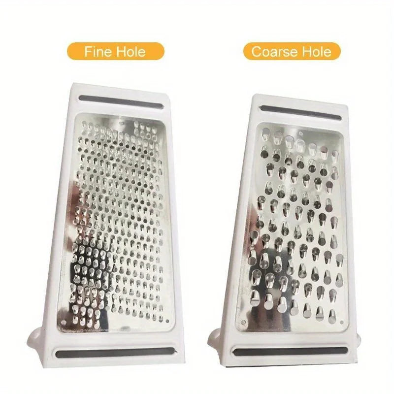 1pc, Cheese Grater, Stainless Steel Cheese Grater With Container, Double-Sided Blades For Vegetables, Carrot, Cucumber Slicer Cu - Cooky Kitchenware