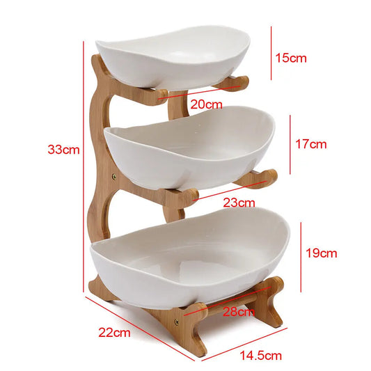 3 Layer Fruit Plate Home Living Room Plastic Snack Dish Creative Modern Dried Fruit Basket Candy Dish Cake Stand Salad Bowl - Cooky Kitchenware