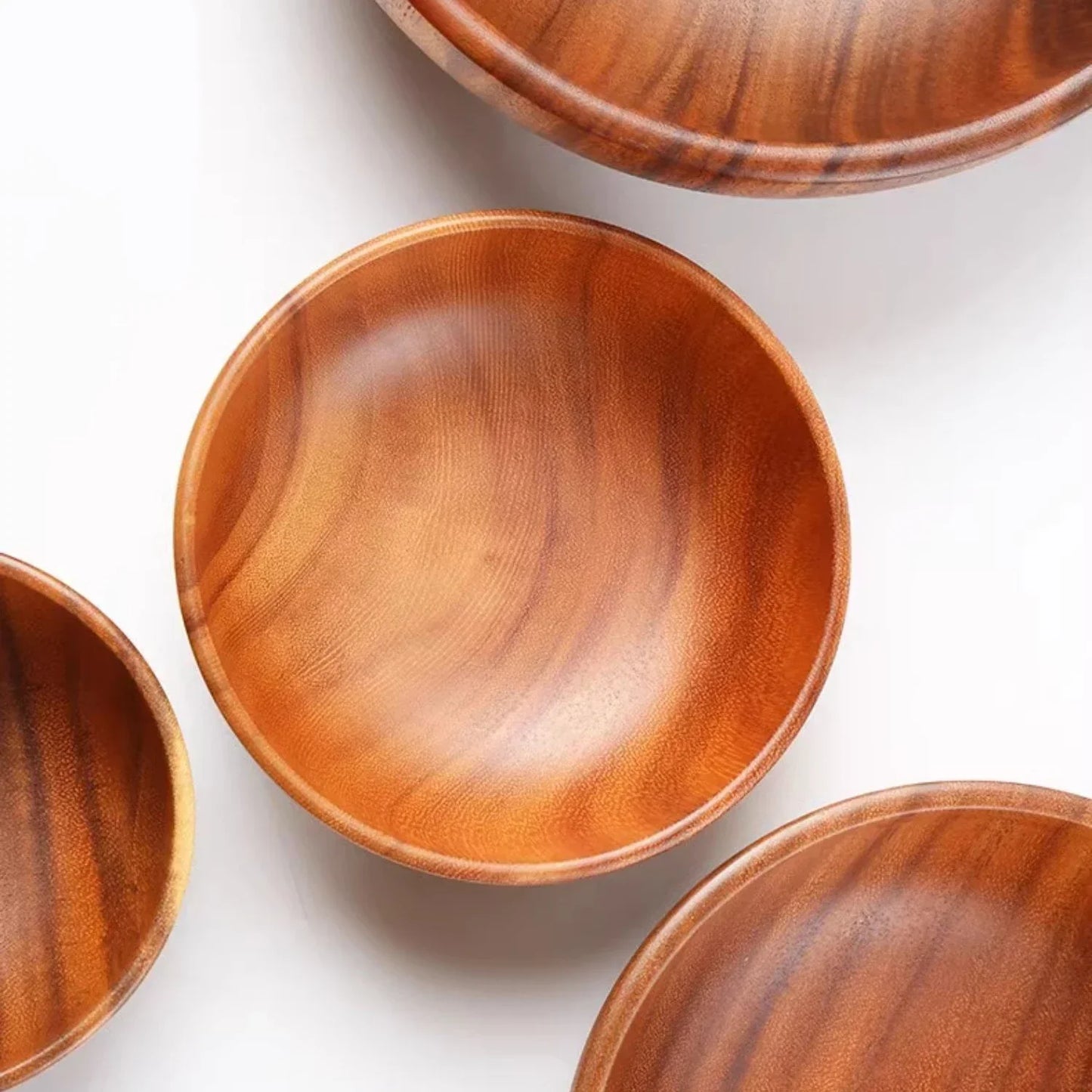 Acacia Wooden Fruit Salad Bowl Japanese Style Rice Bowl