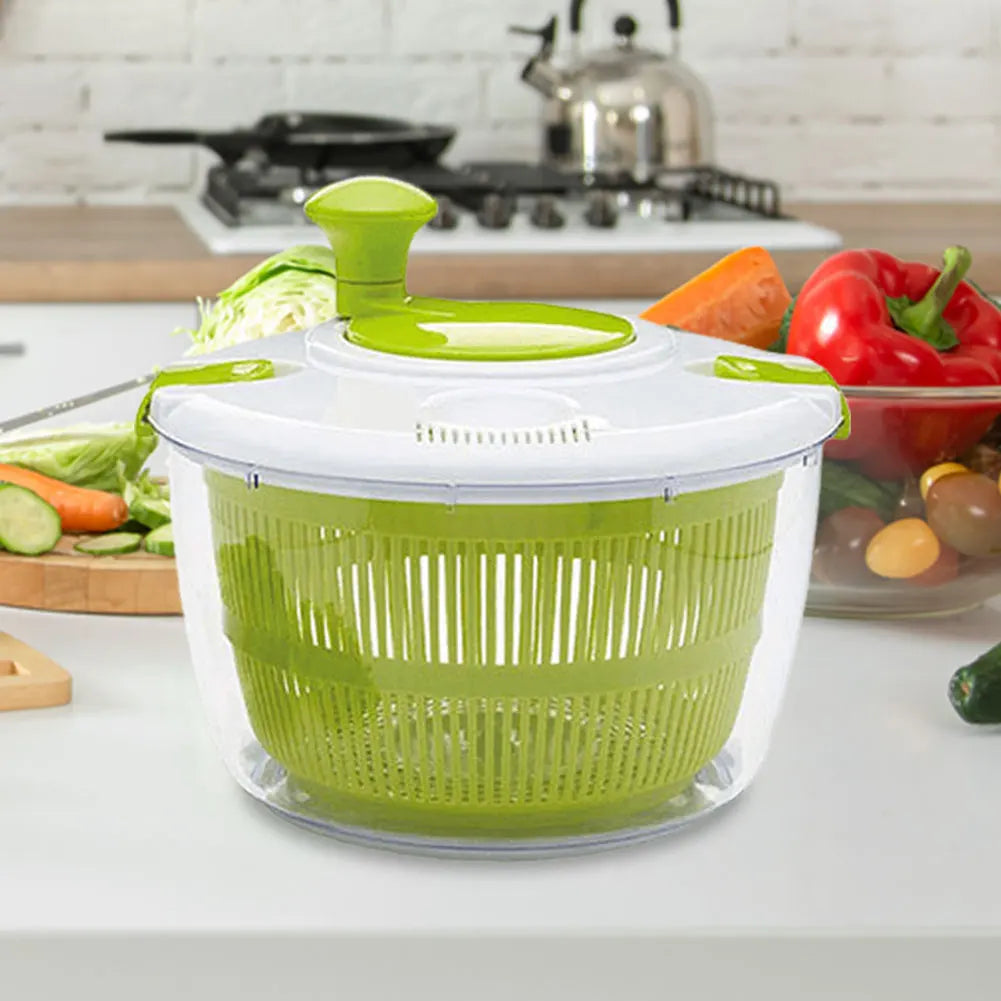 5 L Salad Spinner Salad Dryer BPA Free Large Manual Lettuce Spinner Multi-Use Fruit Washer for Washing & Drying Leafy Vegetables