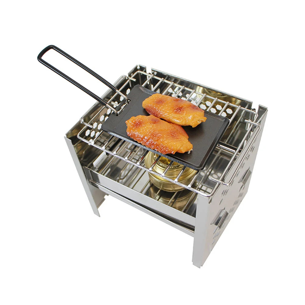 Rectangular Grill Pan with Detachable Handle Multi-Purpose Outdoor Camping Cookware - Cooky Kitchenware