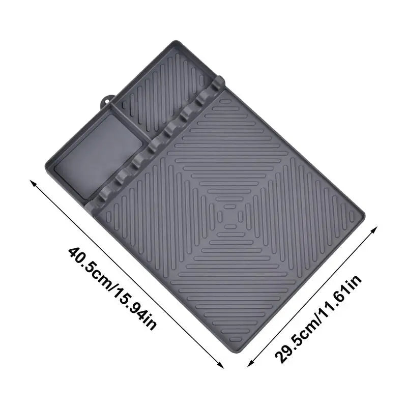 Silicone Grill Pad Grill BBQ Utensils Holder Silicone Pad Utensil Rest Dishwasher Safe Kitchen Gadget For Outdoor BBQ Counter - Cooky Kitchenware