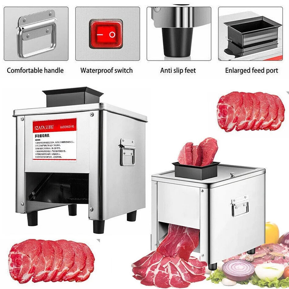 Commercial 850W Stainless Steel Meat Slicer And Grinder