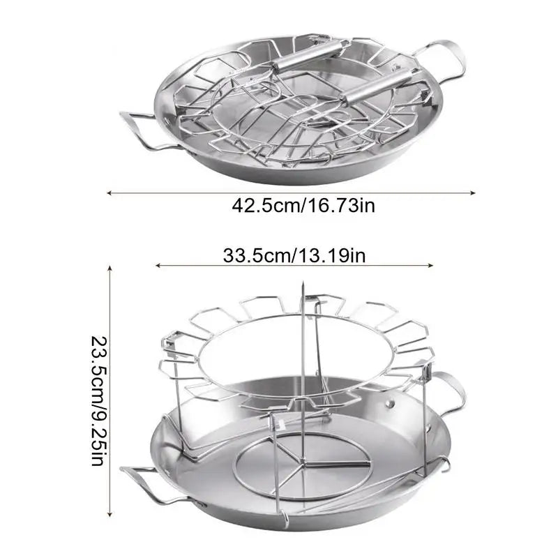 Chicken Leg Grill Rack Round Grill Rack Stainless Steel Wing Rack 12 Slots Non-Stick Drumstick Holder BBQ Accessories With Drip - Cooky Kitchenware