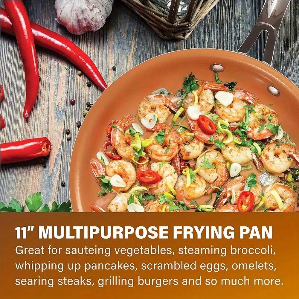 Ceramic and titanium non-stick frying pan, non-stick and easy to clean, durable enough to withstand metal cutlery, scrapers - Cooky Kitchenware