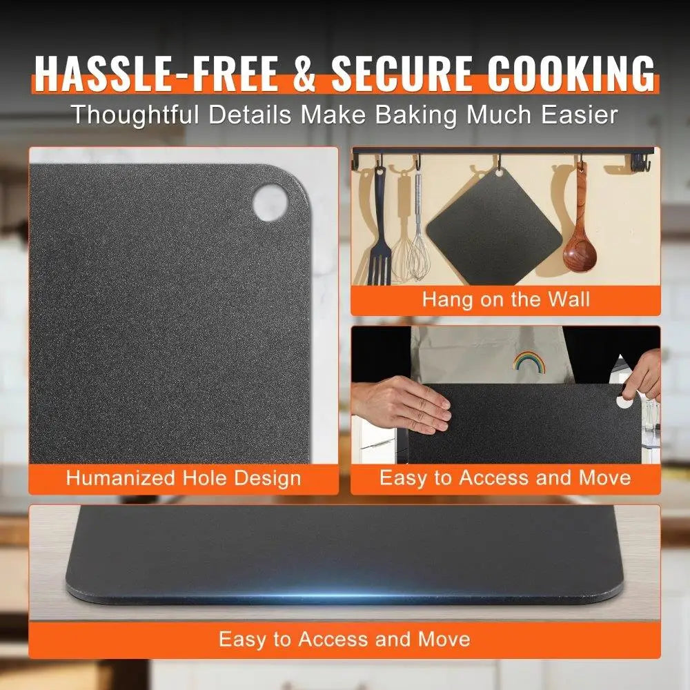 14x14x1/4 Pre-Seasoned Carbon Steel Pizza Steel  High Conductivity Rustproof Design for outdoor & Indoor Use - Cooky Kitchenware