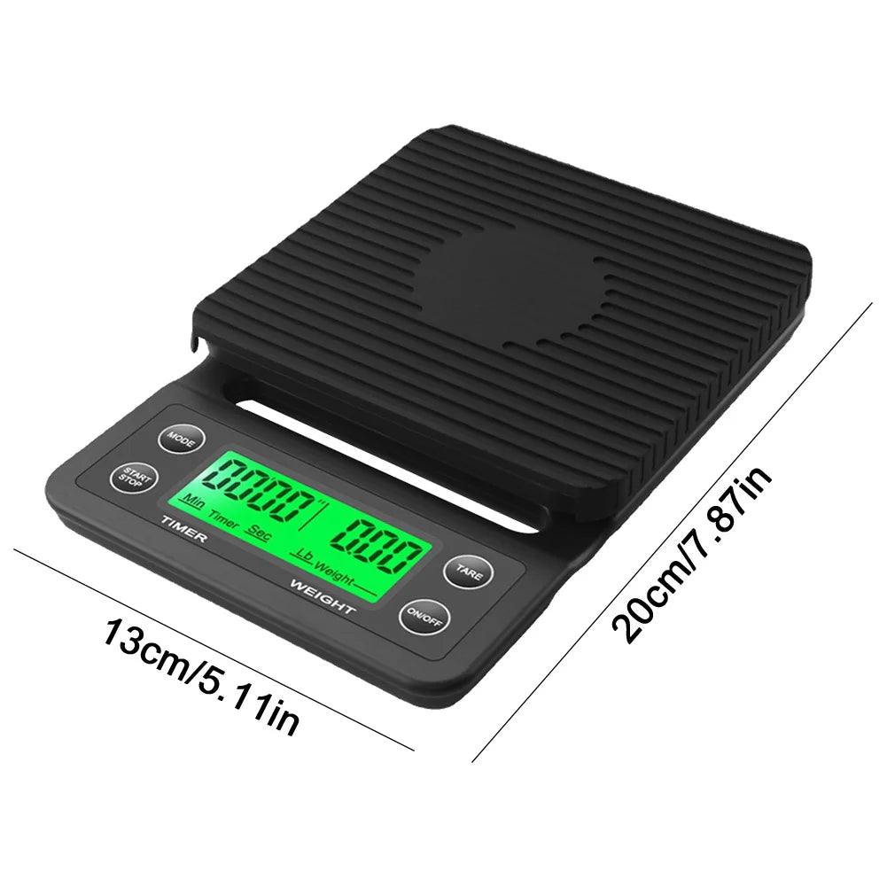 5 3kg LCD Kitchen Coffee Scale with Digital Timer High Precision Measuring Tool - Cooky Kitchenware